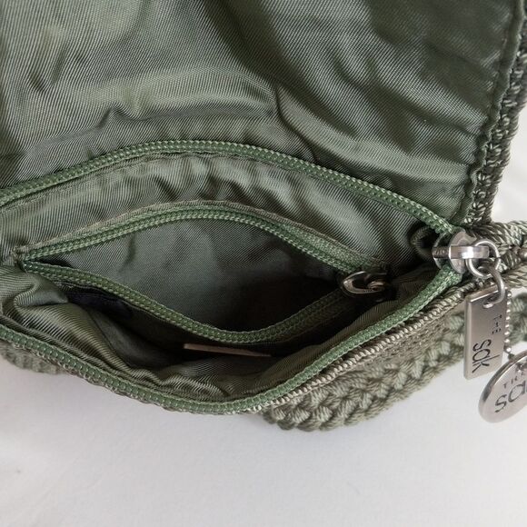 The Sak crocheted Sage Green Crossbody Mini Bag - Picture 6 of 14